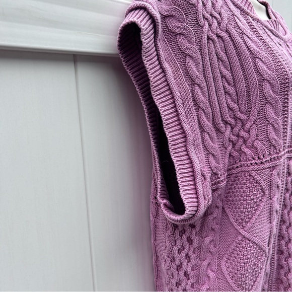 AndTheWhy Mauve Textured Oversized Cotton Sweater Vest | Size Small/Medium - Picture 3 of 11